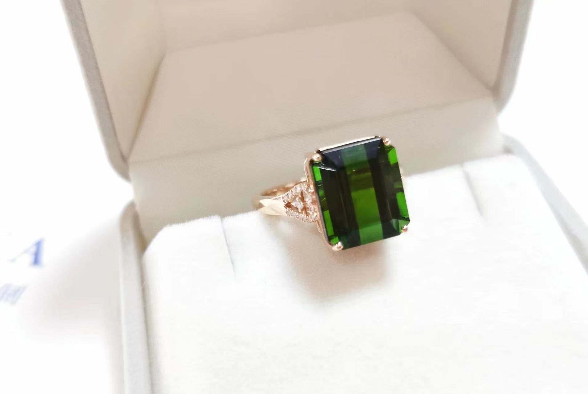 仙女专款：电光绿碧玺美戒！